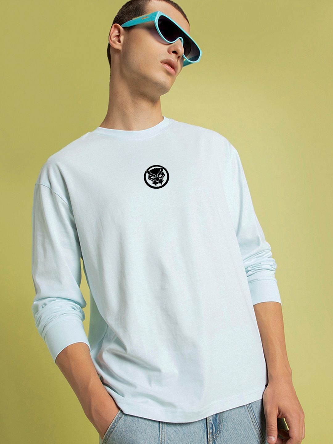 Bewakoof Men Graphic Printed Round Neck Pure Cotton Oversized T-Shirt