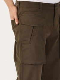 Thomas Scott Men Smart Regular Fit Cotton Mid-Rise Cargos Trousers
