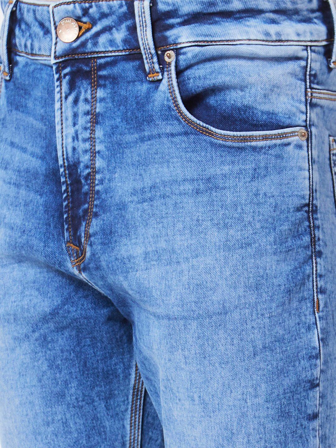 SPYKAR Men Cotton Clean look Straight Fit Heavy Fade Stretchable Jeans