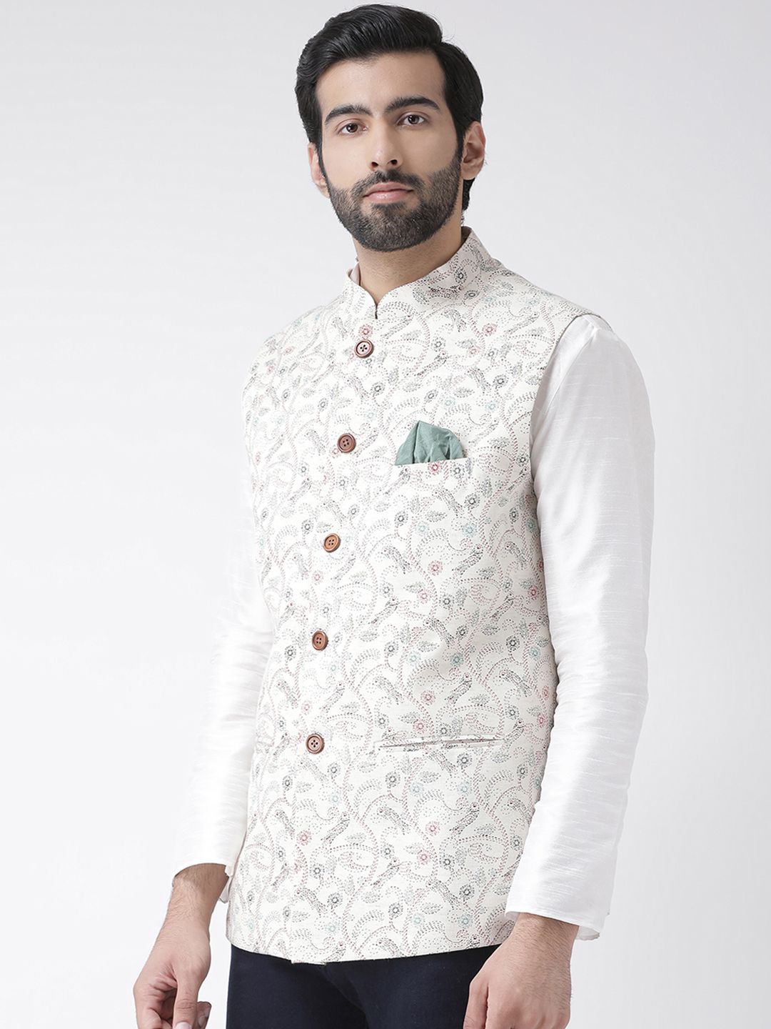 Jaket Nehru Cotton Nehru yang berwarna-warni & berwarna merah