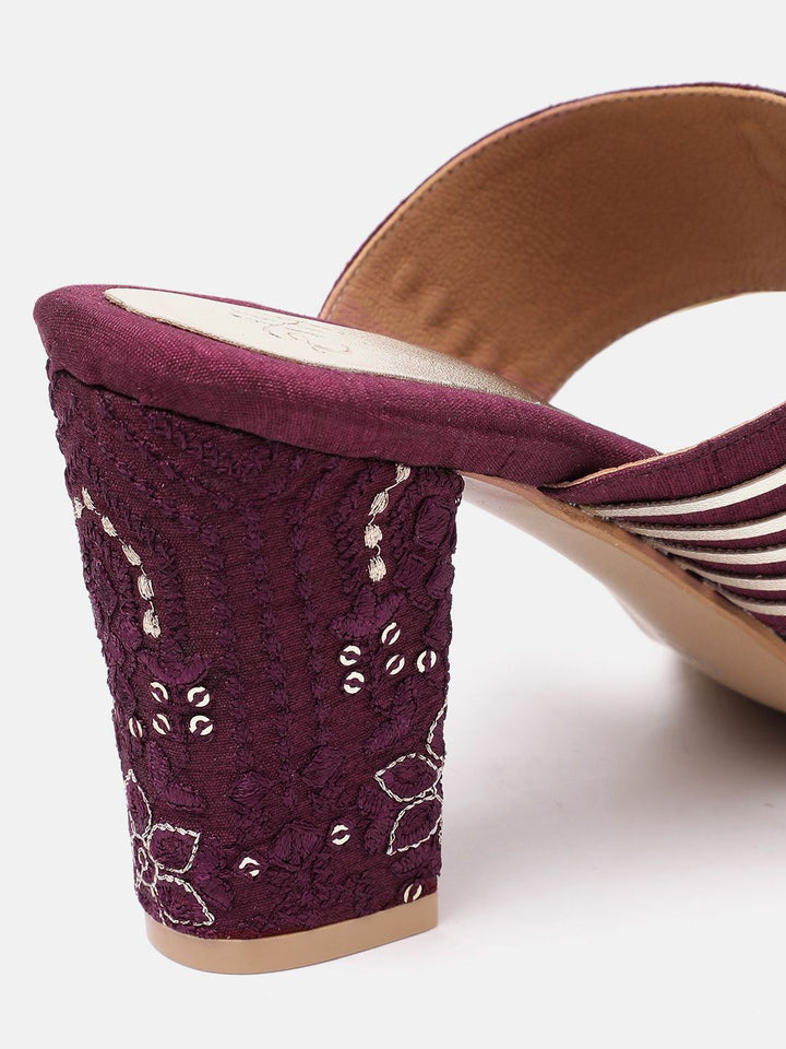 House of Pataudi Ethnic Embellished Block Heels