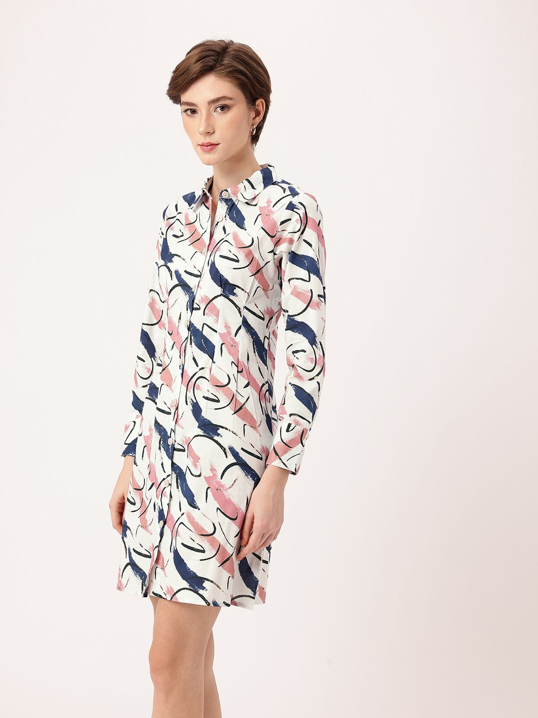 DressBerry Artsy Vibes Galore Street Smart Shirt Style Dress