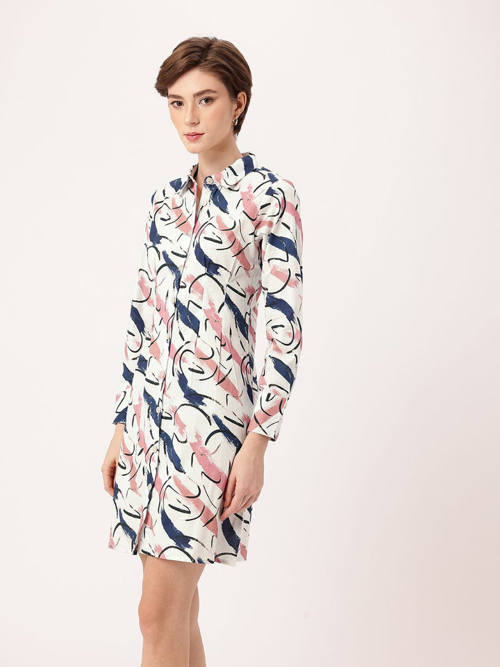 DressBerry Artsy Vibes Galore Street Smart Shirt Style Dress