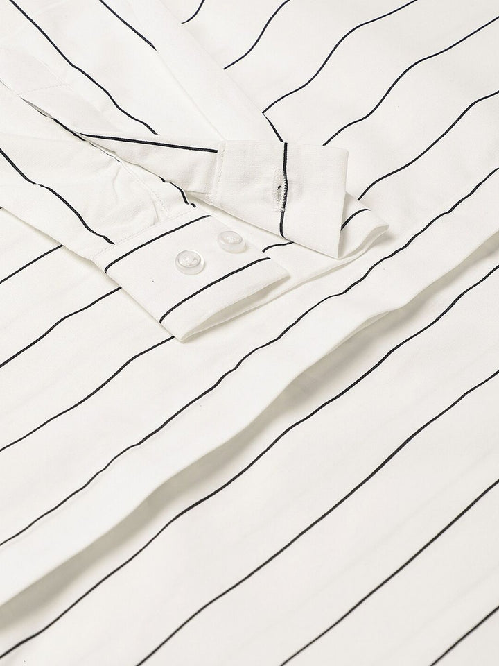 Hancock Vertical Striped Slim sesuai kemeja kapas tulen kasual