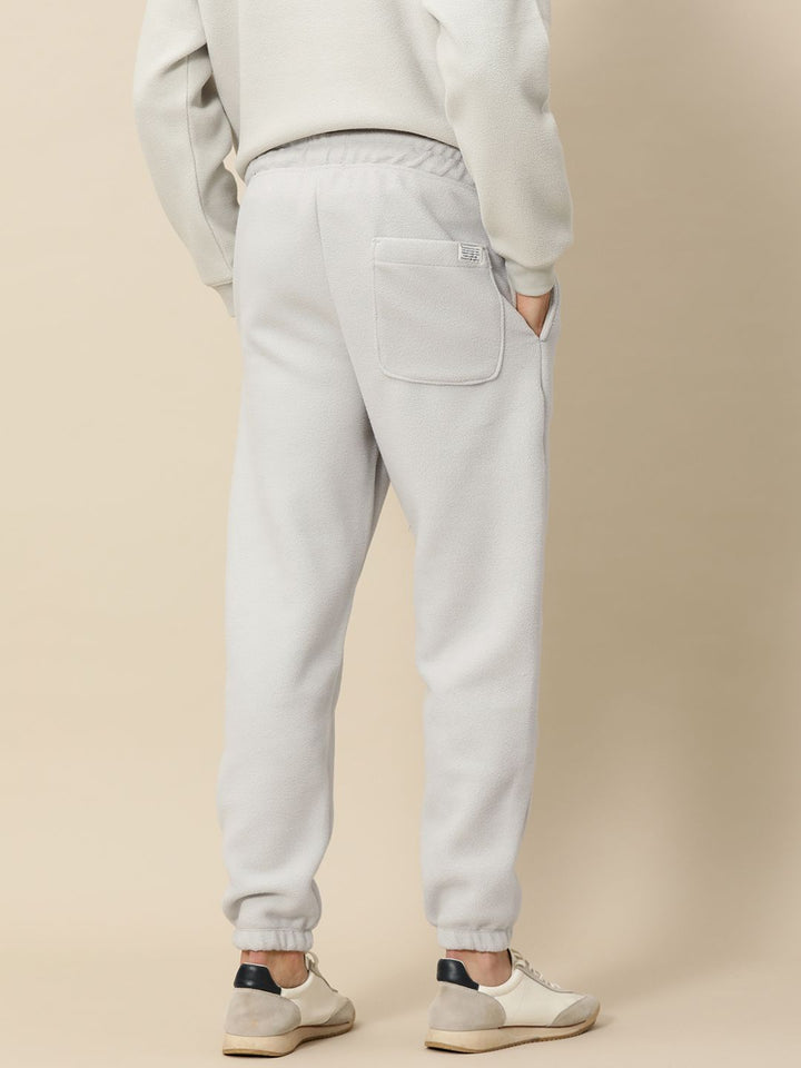 Mr Bowerbird Men Grey Melange Pile Fleece Joggers