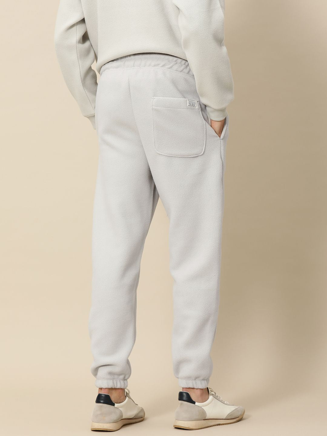Mr Bowerbird Men Grey Melange Pile Fleece Joggers