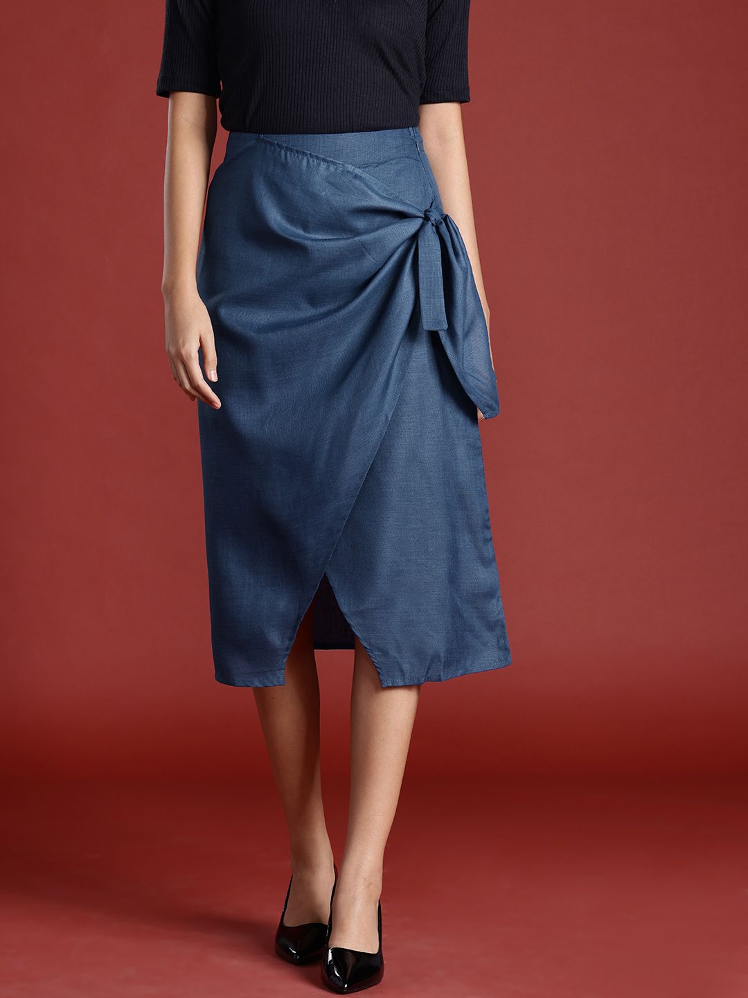all about you Wrap Tie-Up A-Line Skirt