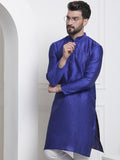 SOJANYA Floral Woven Design Mandarin Collar Straight Kurta