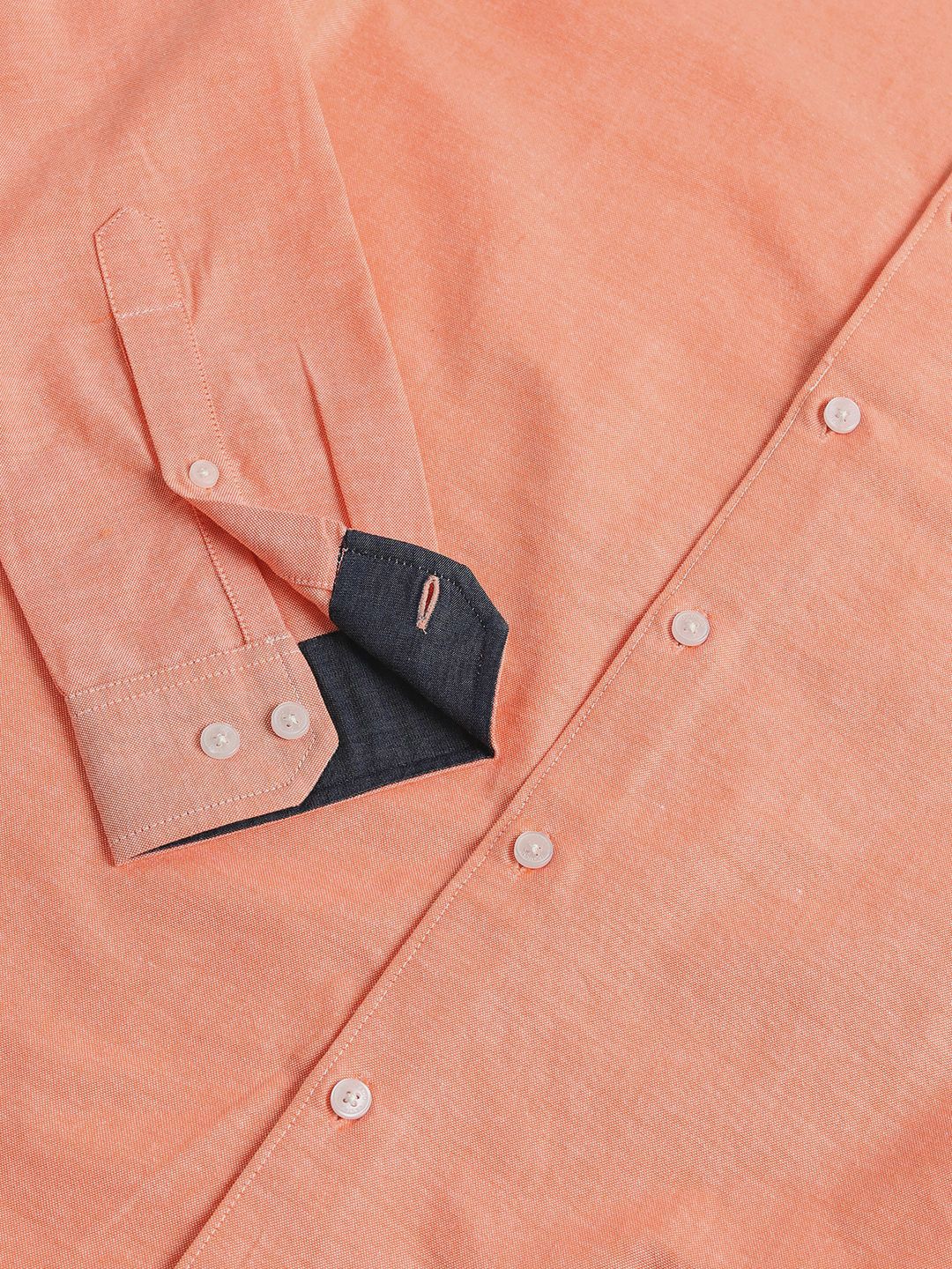VASTRADO Classic Slim Fit Spread Collar Long Sleeves Pure Cotton Casual Shirt