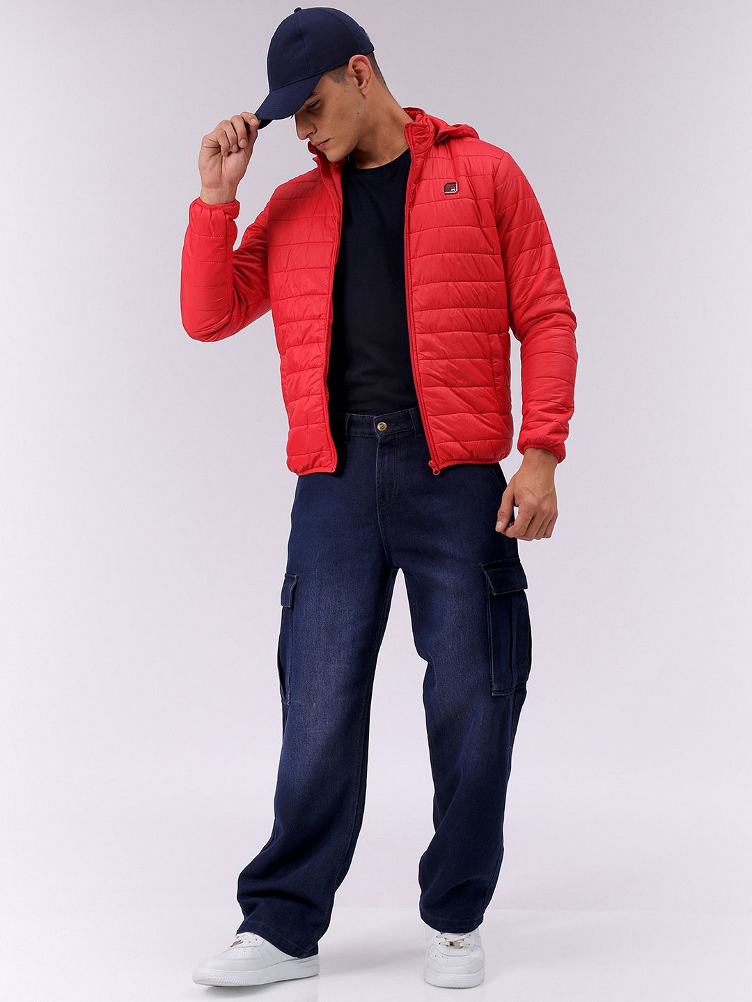 The Indian Garage Co Men Zip-Front Puffer Jacket with Detachable Hood