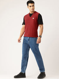 Monte Carlo Self Design Woollen Sweater Vest