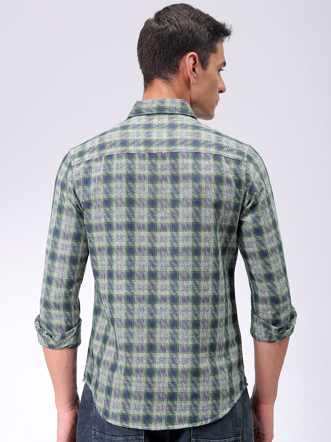 The Indian Garage Co Men Slim Fit Checked Casual Shirt