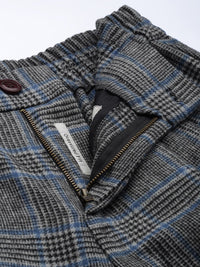 Mr Bowerbird Men Checked Tweed Pleated Cargos Trousers