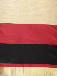 Saree mall Black & Red Striped Art Silk Saree