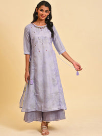 W Women Checked Ethnic Palazzos