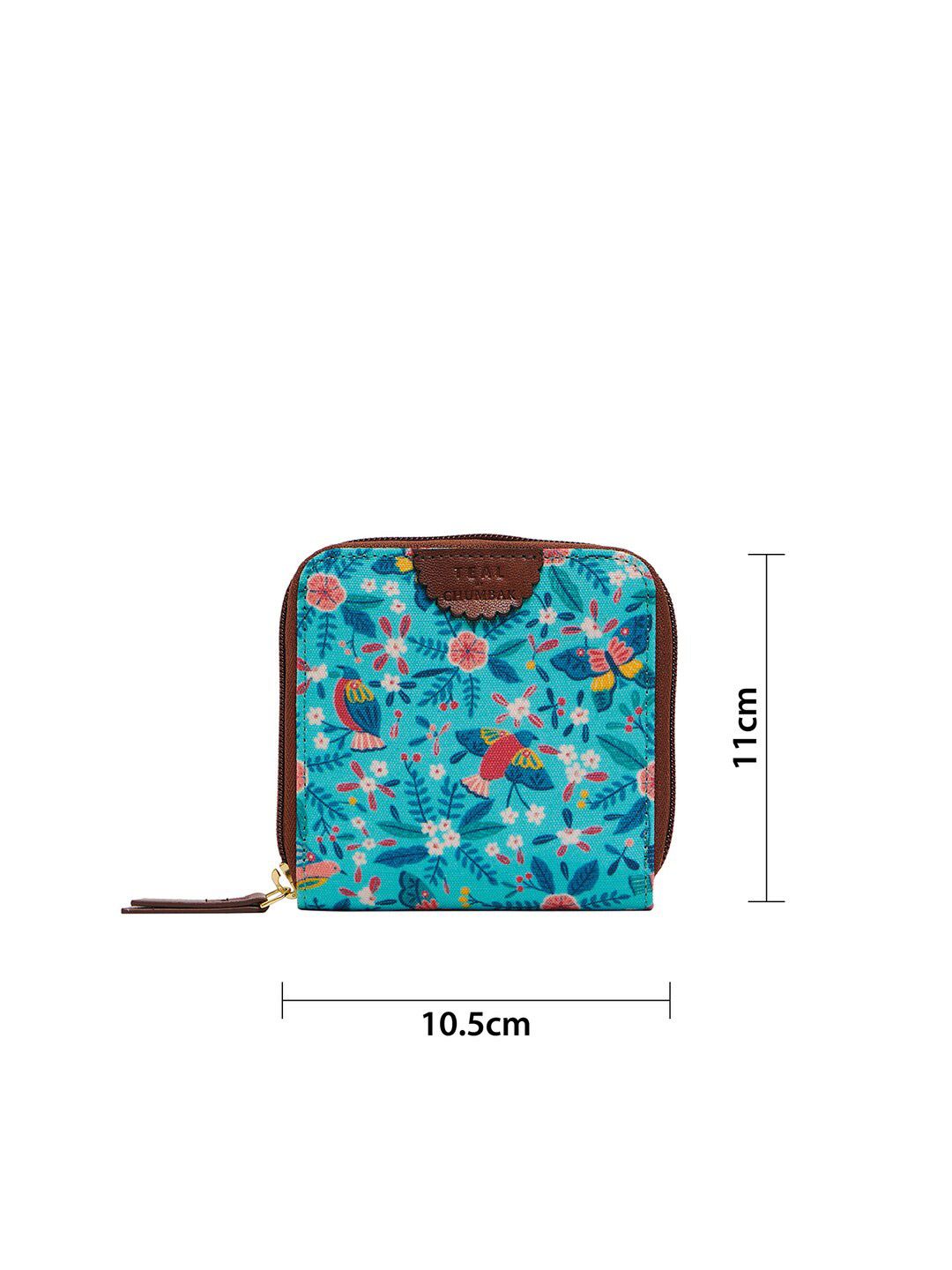 TEAL BY CHUMBAK Women Floral Printed Canvas Zip Around Wallet