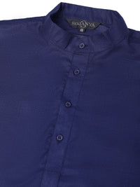 Anug by SOJANYA Men Navy Blue Mandarin Collar Kurta