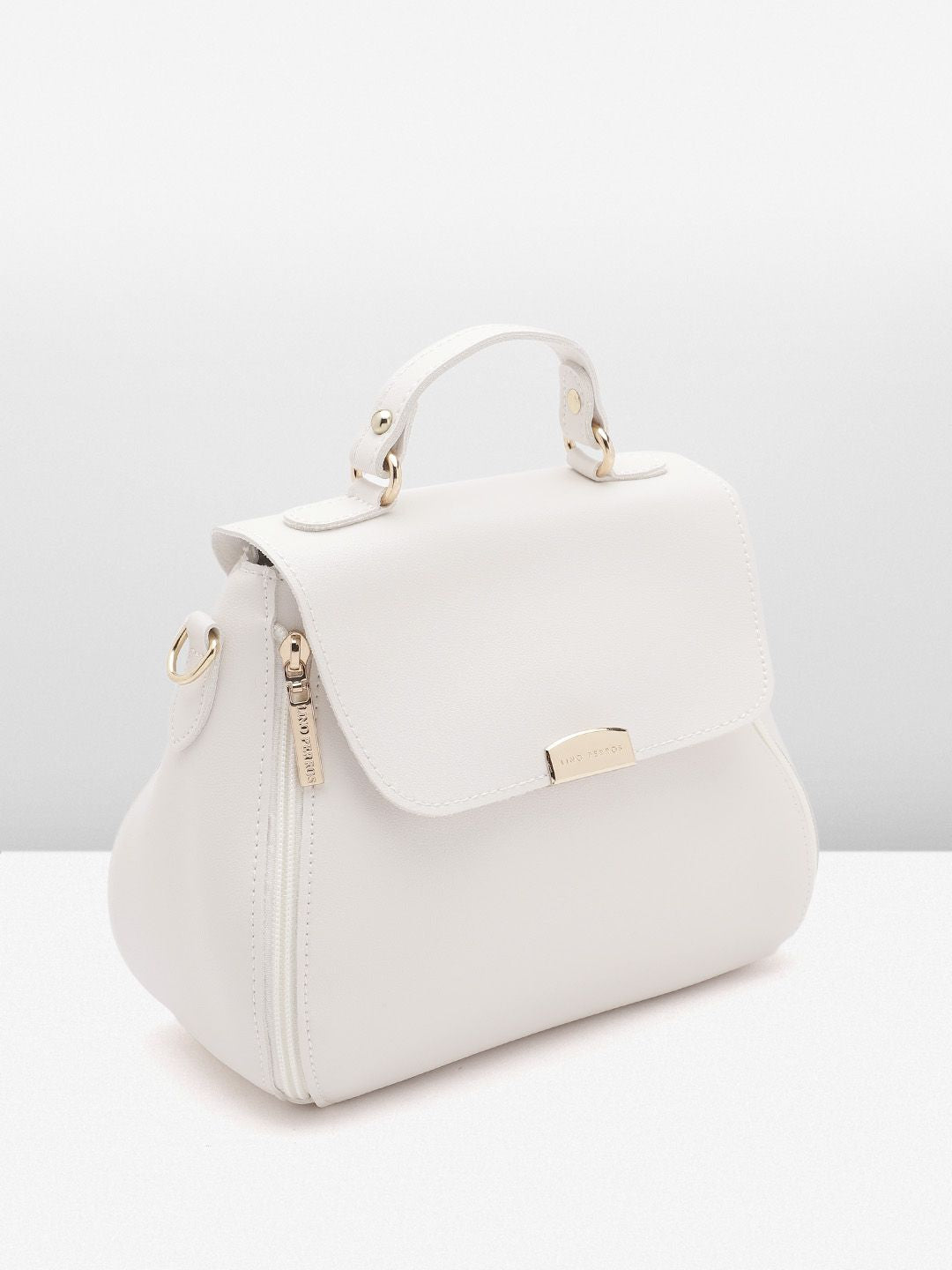 Lino Perros Structured Satchel Bag with Zip Detail