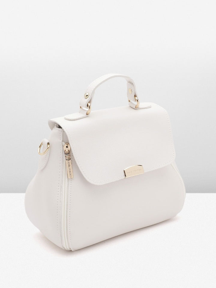 Lino Perros Structured Satchel Bag with Zip Detail
