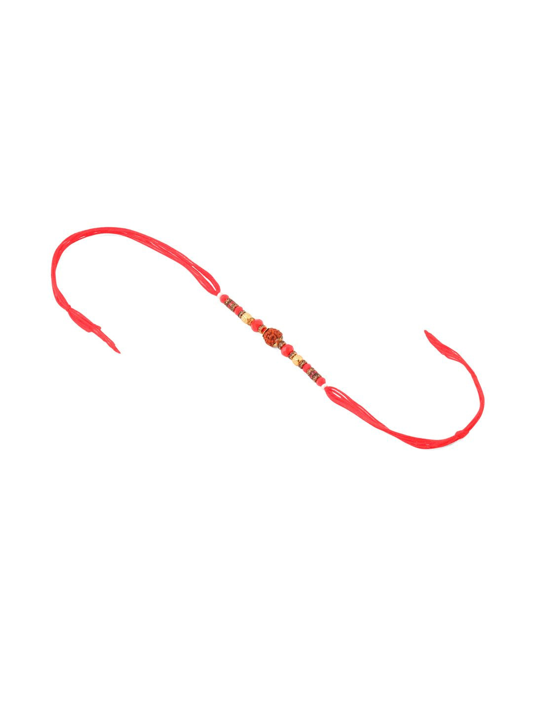 NVR Set of 2 Multicolor Rudraksh & Beads Bhaiya Bhabhi Rakhi with Roli Chawal Chandan