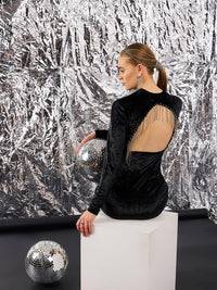 STREET 9 Black Velvet Sheath Dress