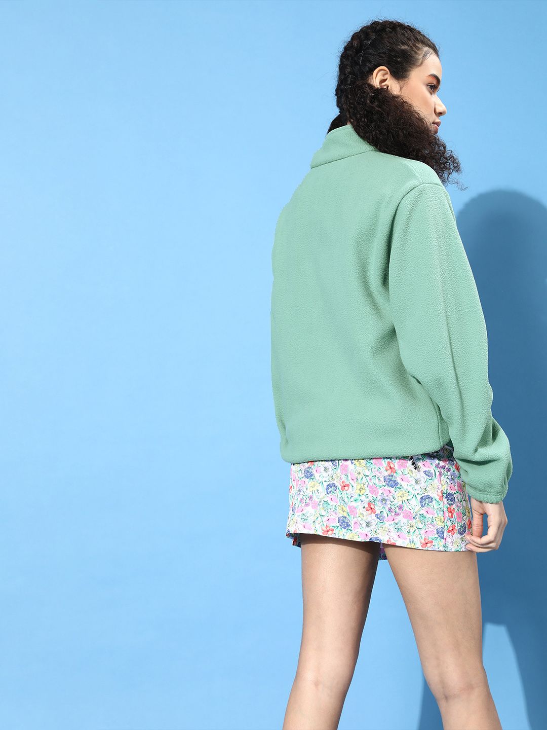 STREET 9 Women Gorgeous Green Solid Sweatshirt