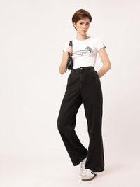 DressBerry Street Swagger Printed Casual Crop T-shirt