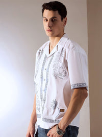 DENNISON Men Ethnic Hand Block Printed Oversized Shirt