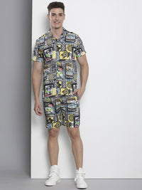 The Indian Garage Co Men Tropical Printed Short with Shirt