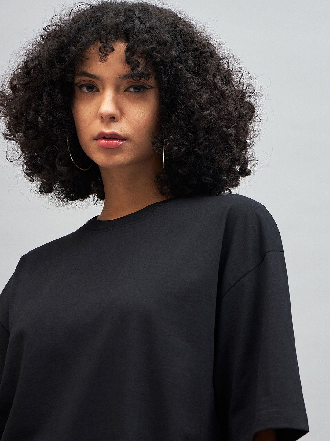 SASSAFRAS More Self Love Printed Drop-Shoulder Oversized Pure Cotton T-shirt