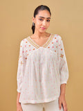 Global Desi V-Neck Floral Printed Top