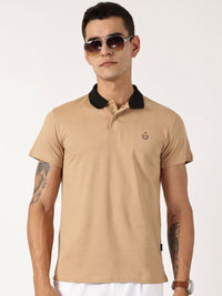 Thomas Scott Men Solid Polo Collar Cotton T-shirt
