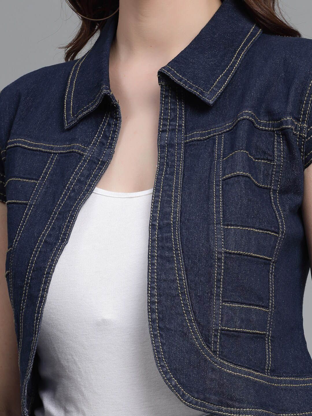 Style Quotient Women Crop Denim Shrug