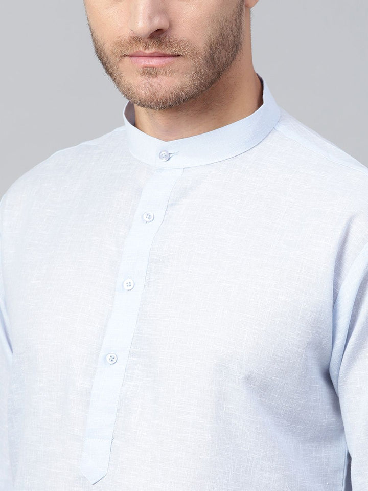 SOJANYA Men Blue Woven Design Straight Kurta