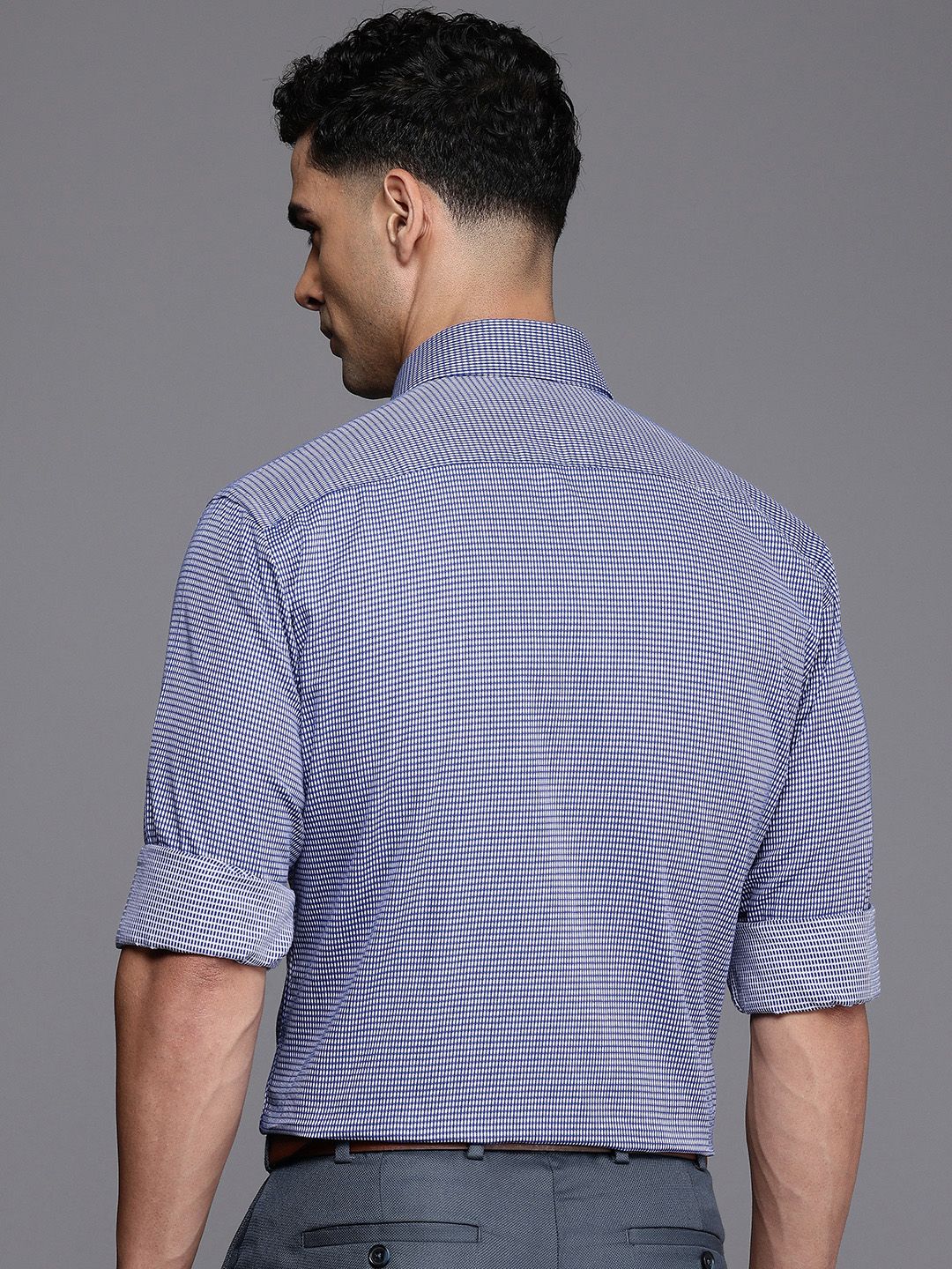 Raymond Self Design Slim Fit Opaque Pure Cotton Formal Shirt