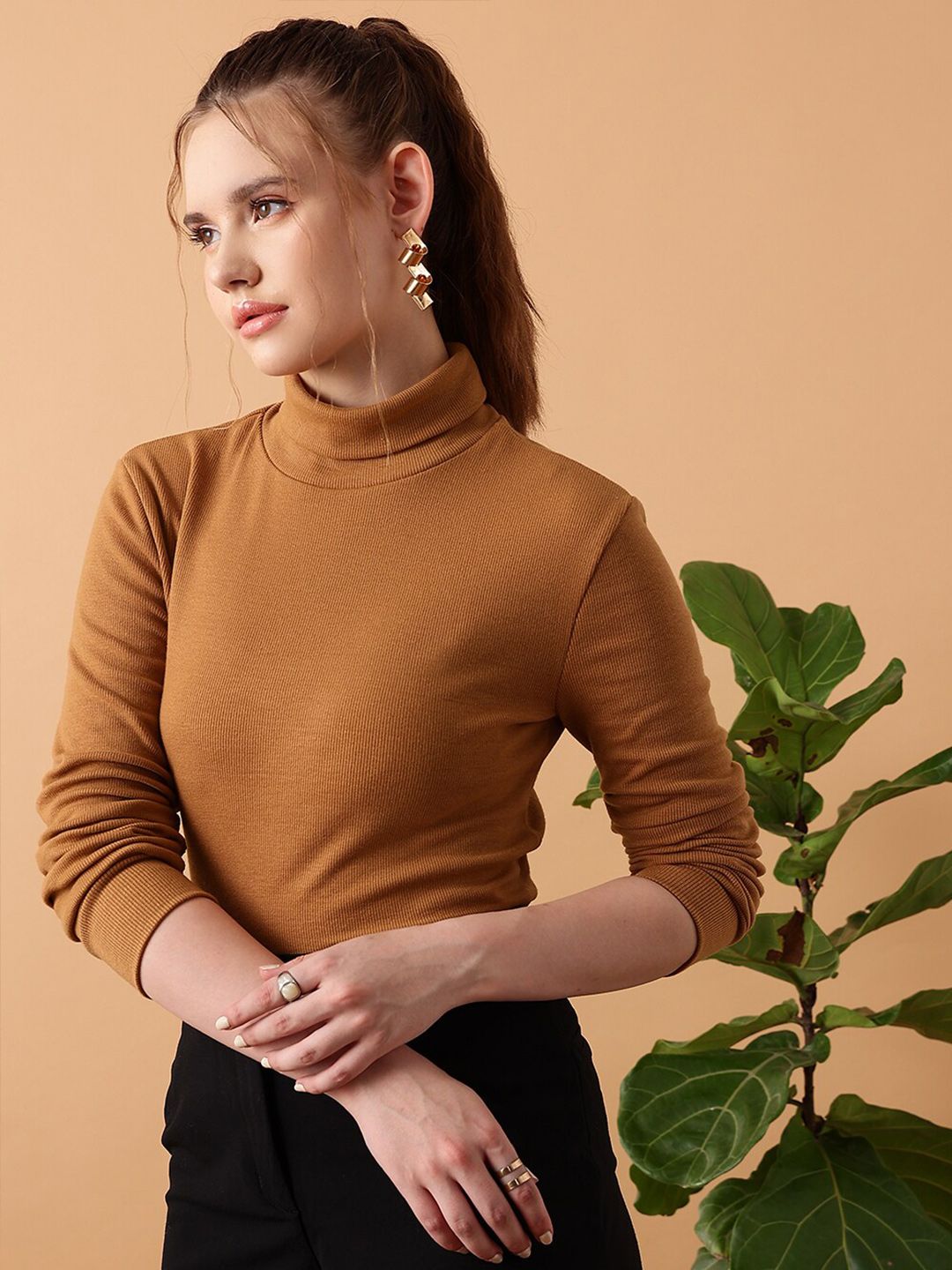STREET 9 Turtle Neck Fitted Top