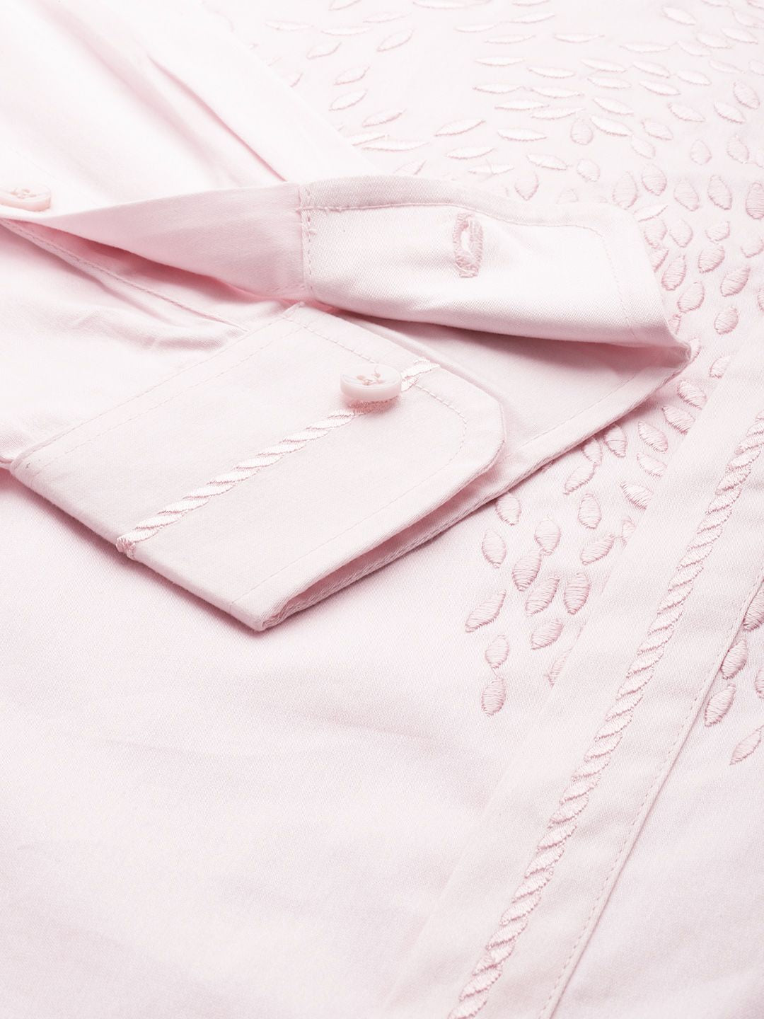 House of Pataudi Self Design Pure Cotton Opaque Party Shirt
