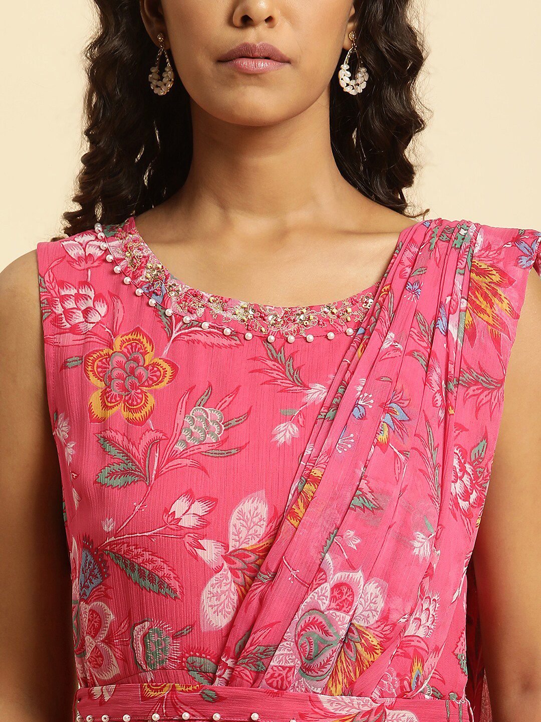 W Floral Printed Ethnic Maxi Dress