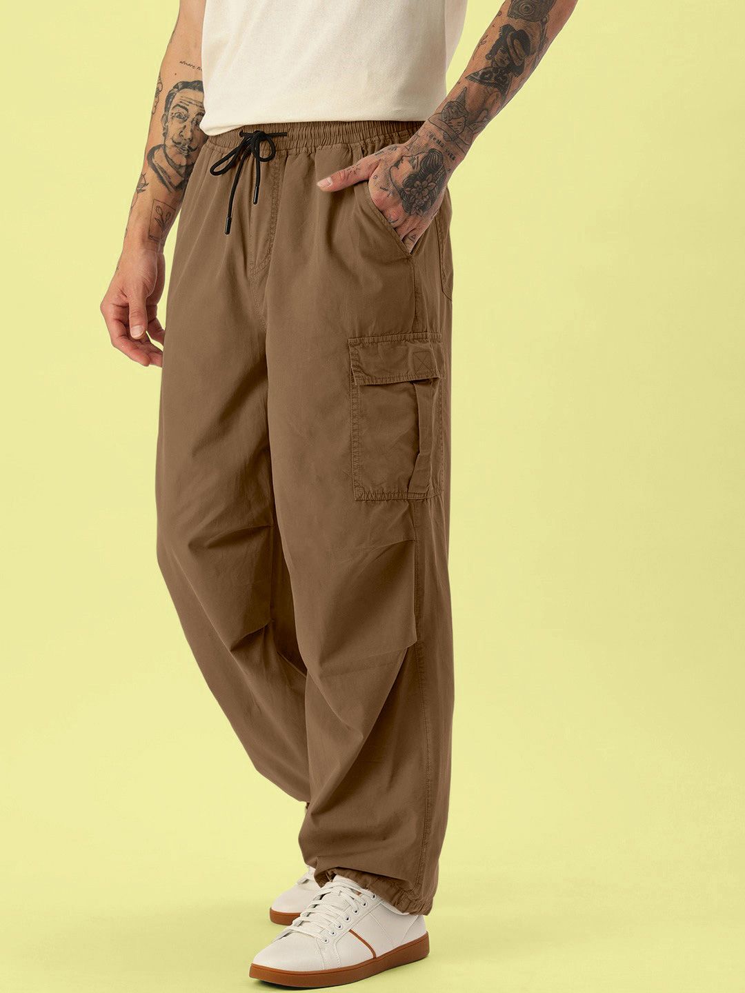 Bene Kleed Unisex Grey Payung Parasut Fit Cotton Cargos seluar