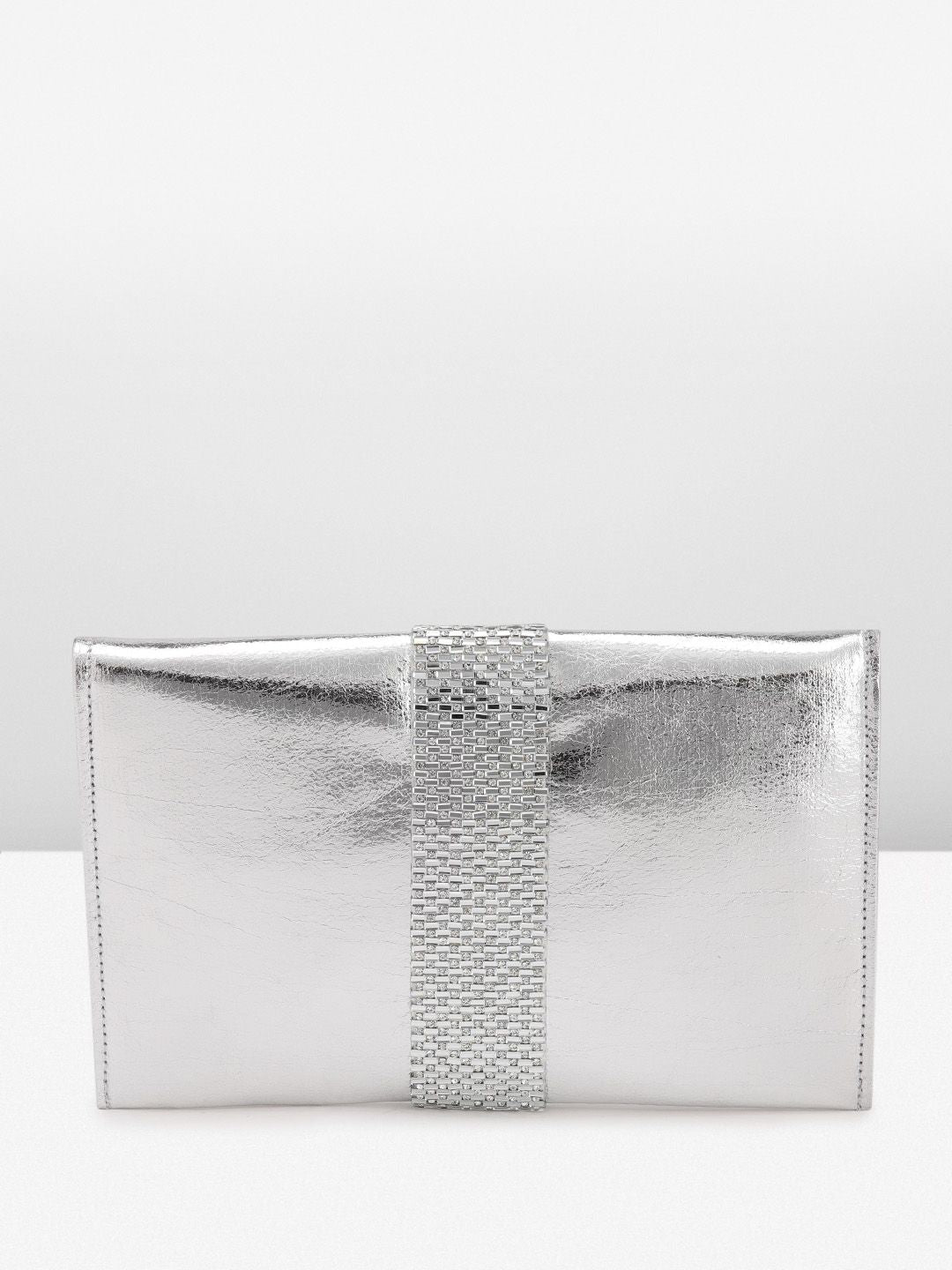 Anouk Abstract Textured Embellished Envelope Clutch