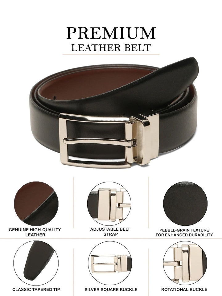 Teakwood Leathers Men Leather Reversible Formal Belt
