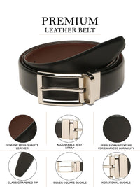 Teakwood Leathers Men Leather Reversible Formal Belt