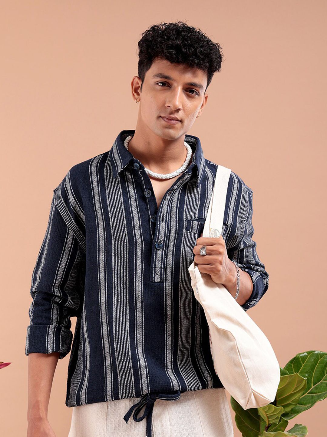 The Indian Garage Co Men Regular Fit Striped Resortwear Shirt