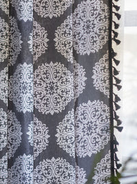 URBAN SPACE Grey Ethnic Motifs Boho collection Door Curtain