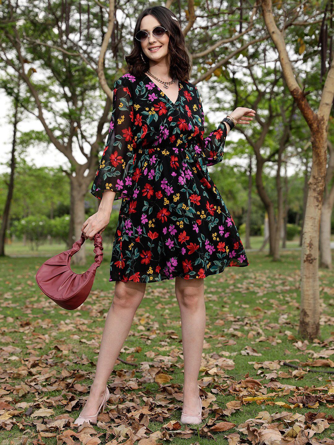 STREET 9 Floral Printed Fit & Flare Dress