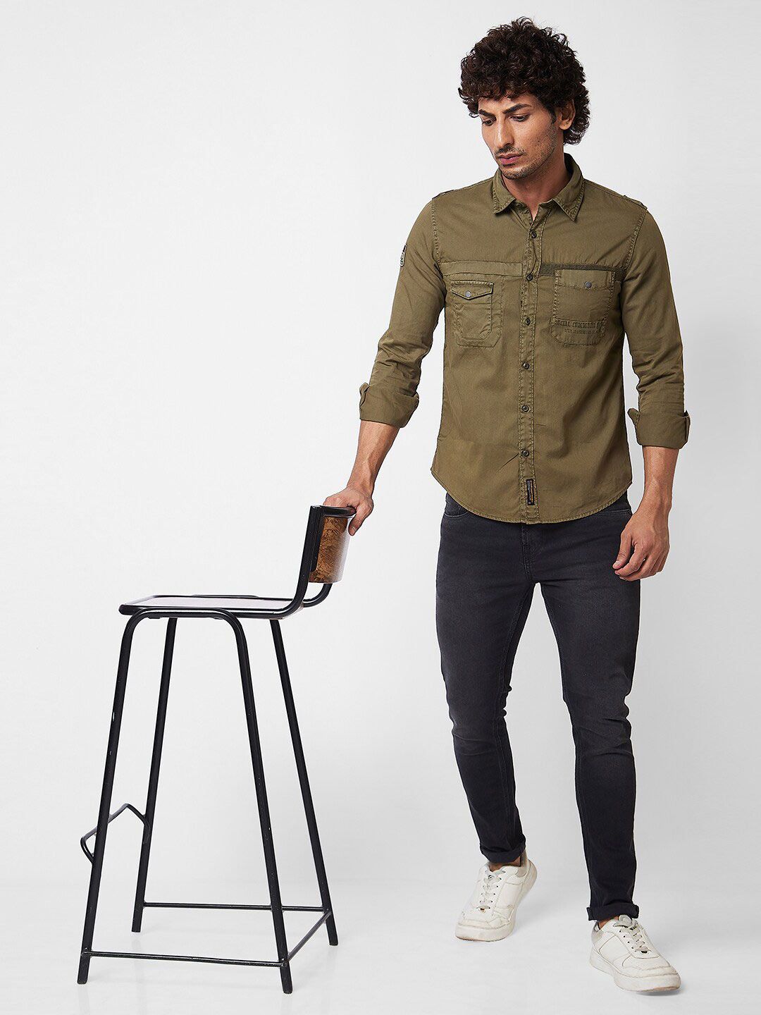 SPYKAR Spread Collar Cotton Casual Shirt