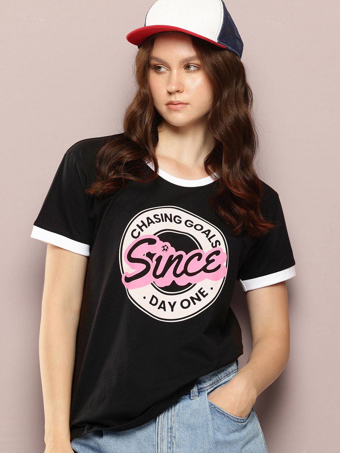 DILLINGER Women Boxy Regular Short Sleeve Printed Tshirt