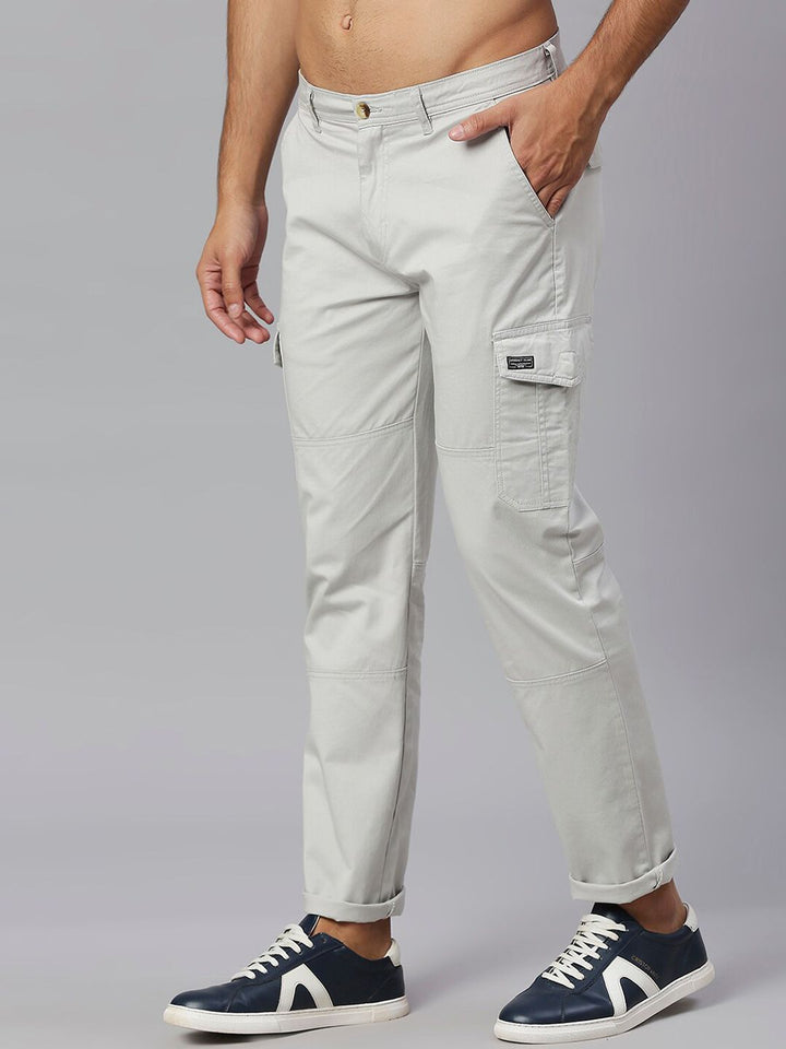 Thomas Scott Men Smart Slim Fit Easy Wash Cargos Trousers
