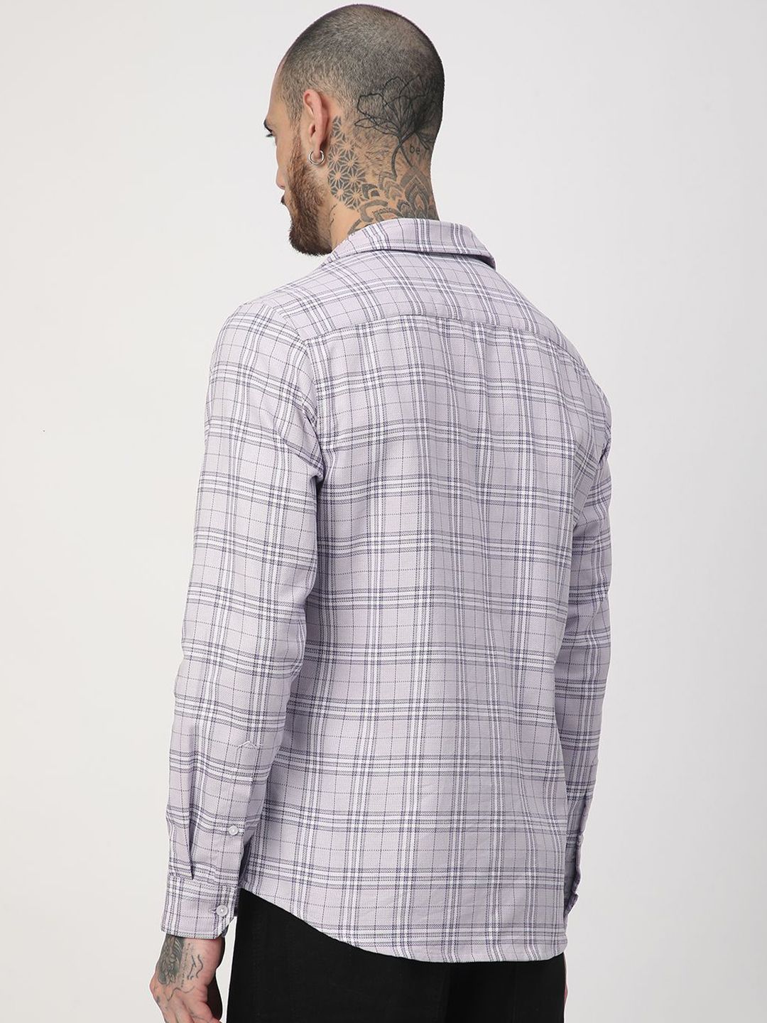 VASTRADO Men Classic Slim Fit Opaque Checked Casual Shirt