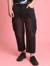 Bene Kleed Men Loose Cropped Rust Tinted Jeans